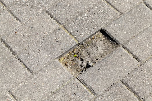 part of the road made of concrete tile photo