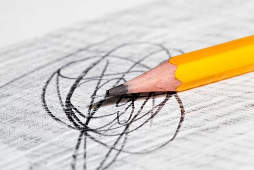 lines of different shapes drawn photo