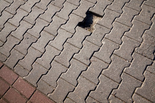 damaged road with damages photo