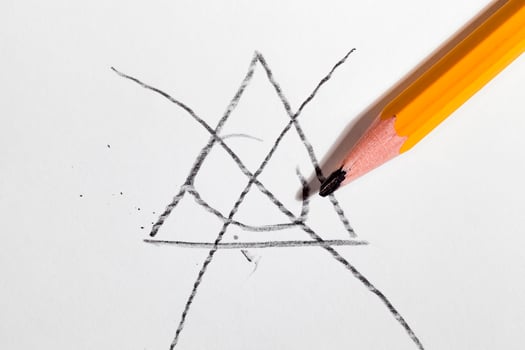 crossed out triangle drawn photo