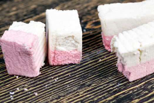 red and white Turkish delight with strawberry photo