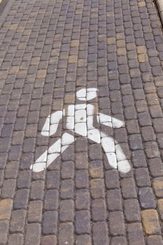road made of modern tiles photo
