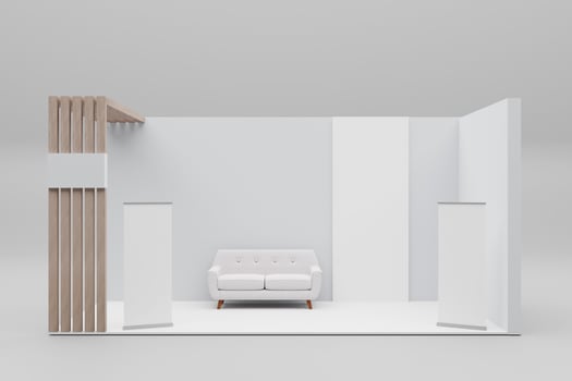 Creative concept Exhibition booth for mockup photo