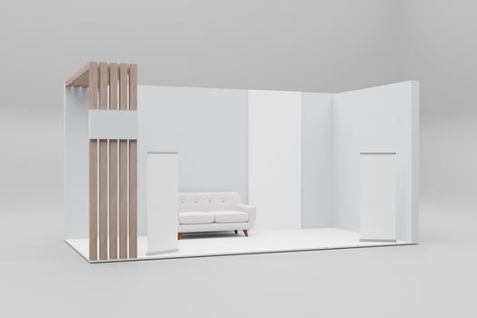 Creative concept Exhibition booth for mockup photo