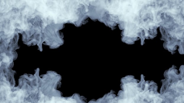 Smoke design on black background photo