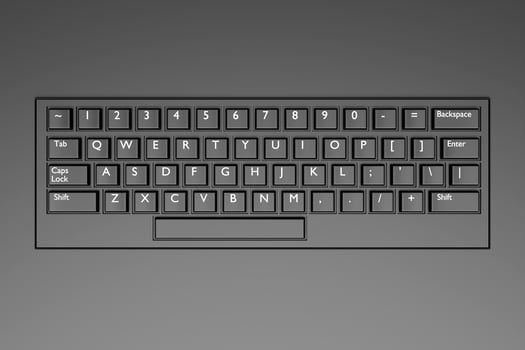 Computer keyboard on black background. 3D rendering of streaming gear and gamer workspace concept photo