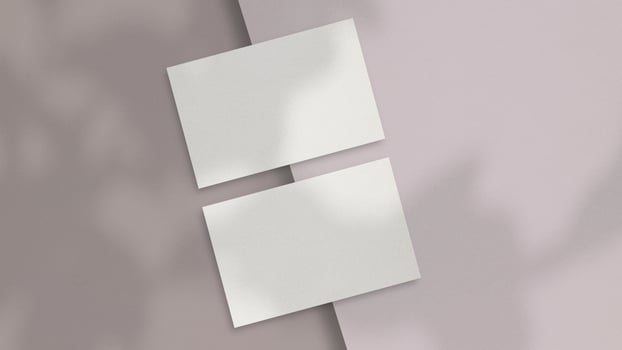 Business card mockup with shadow overlay photo