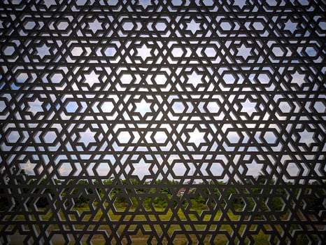wall decoration in the form of geometric lines of the great mosque photo