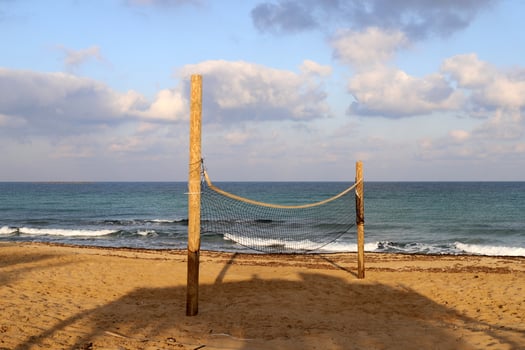 Sports equipment and equipment in a city park on the Mediterranean coast. photo