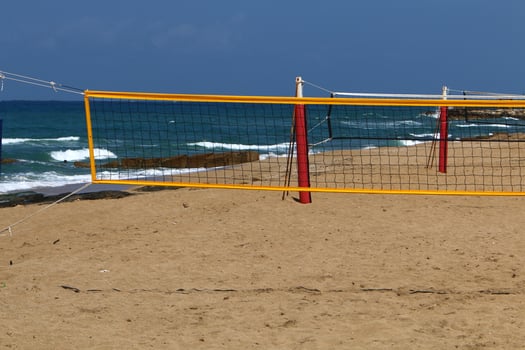 Sports equipment and equipment in a city park on the Mediterranean coast. photo