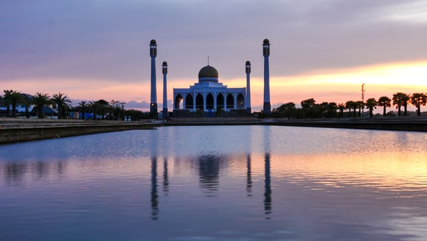 Sunset at Central Mosque, Songkhla, Thailand. photo