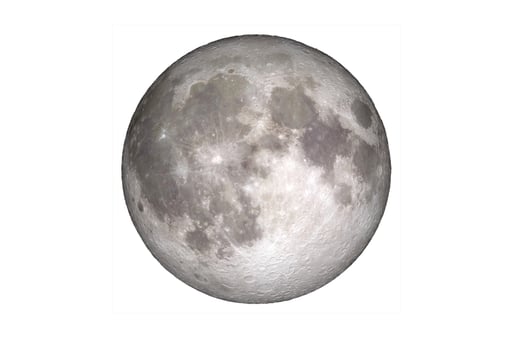 full moon on a colored background with clippinp path photo