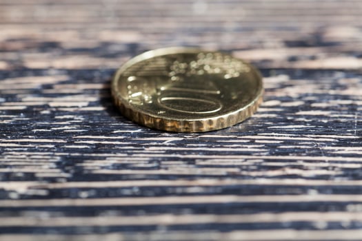 small denomination coins of European cents photo