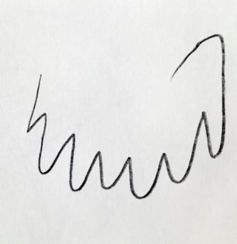 different types of icons and lines drawn in pencil photo