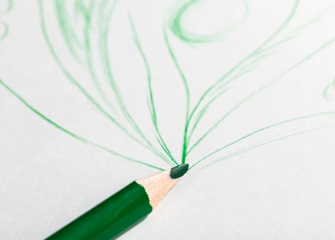 lines drawn with green pencil photo