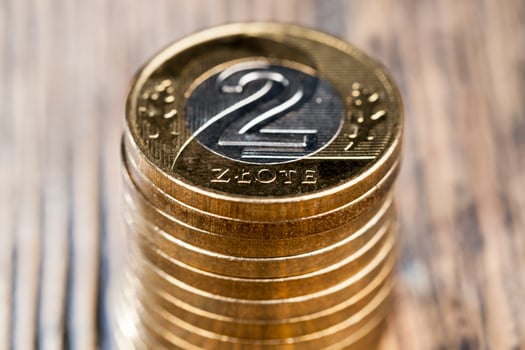 close up of Polish money photo