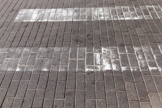 worn out and worn markings on the road photo