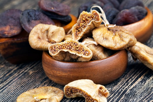 dried dried fruits of sweet ripe figs photo