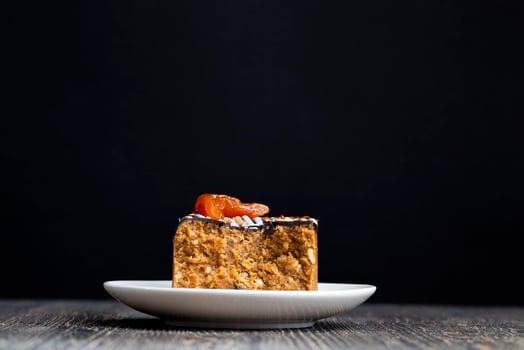 sweet cake made of dairy products and nuts photo