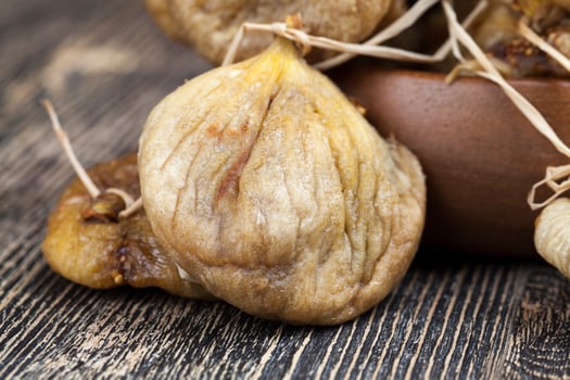 dried dried fruits of sweet ripe figs photo