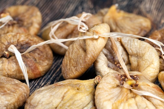 ripe dried figs with a large number of seeds photo