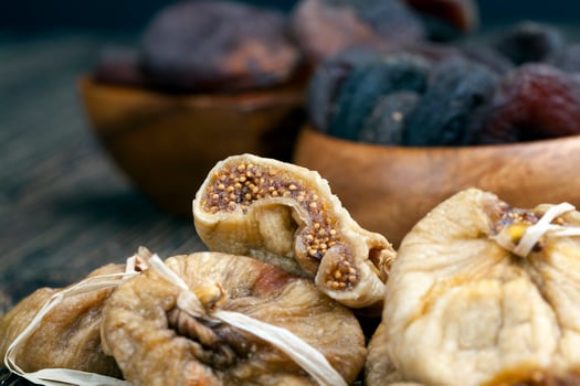 ripe dried figs with a large number of seeds photo
