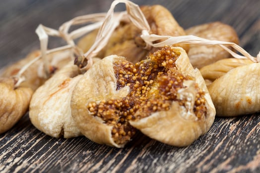 dried ripe and sweet yellow figs photo