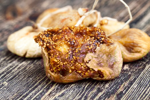 dried ripe and sweet yellow figs photo