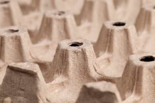 old empty cardboard boxes for storing eggs photo
