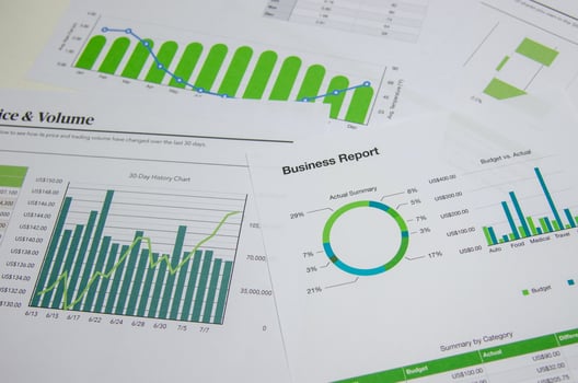Business graph and chart photo