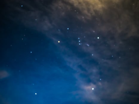 Evening night Sky with Star and white cloud on the mountain photo