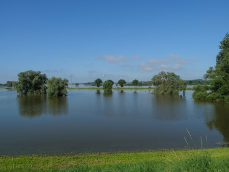 the river rhine near bislich photo
