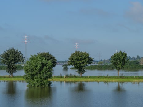 the river rhine near bislich photo