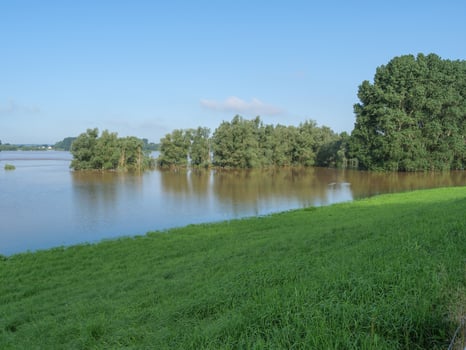 the river rhine near bislich photo