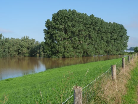 the river rhine near bislich photo