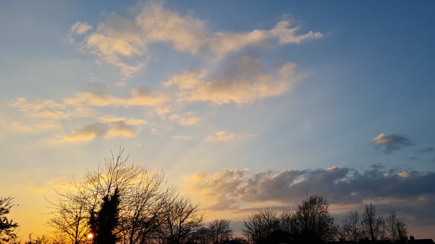 Gorgeous Aerial View of Luton City of England UK at Sunset Time, Colourful Clouds high angle footage taken by drone photo