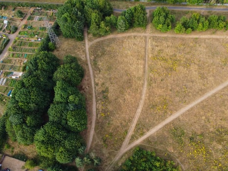Aerial footage and high angle view of British Countryside and Nature Reserve Area at Luton Town of England UK photo