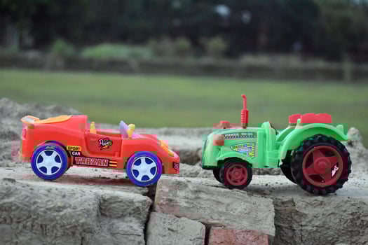 car and tractor kids toys cinematic view photo