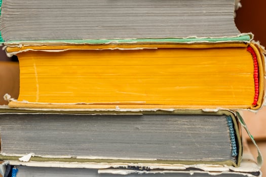 Pile of colored old books photo