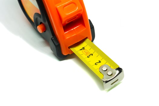 type measure close up on white background photo