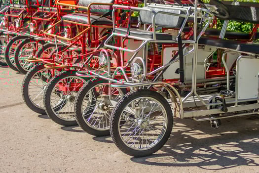 velomobiles parking in a row photo