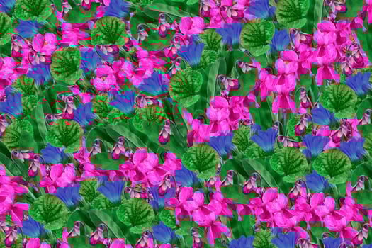 Floral background of bright flowers photo