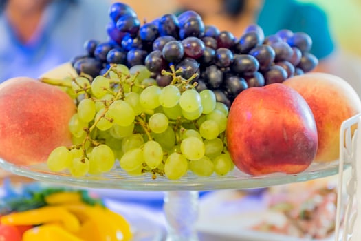 glass plate with fruits photo