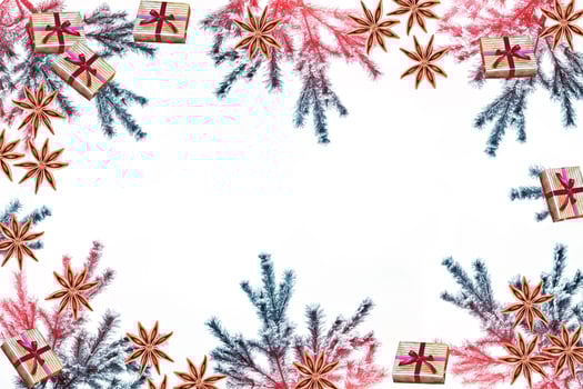The branches of the snow covered tree Christmas tree photo