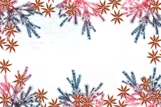 The branches of the snow covered tree Christmas tree photo