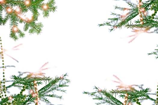 Christmas tree decorated with bright toys. photo