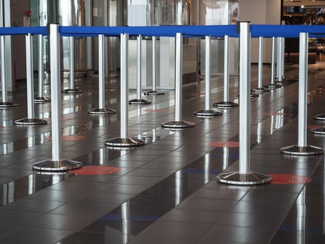 airport queue lines photo
