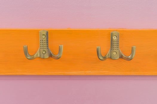 Hanger Hook on wooden desk photo