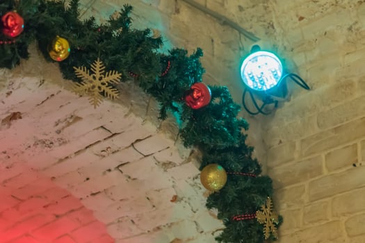 closeup of christmas decoration on arc photo