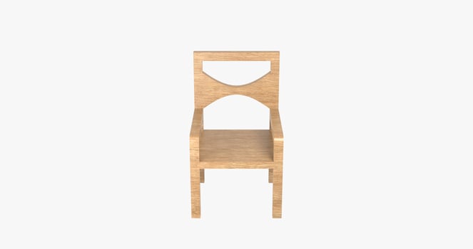 3D Render Wood Chair Front View photo